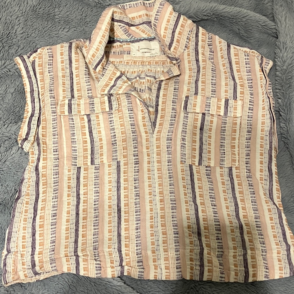 SOLD Anthropologie Striped - Purple, Orange, Cream